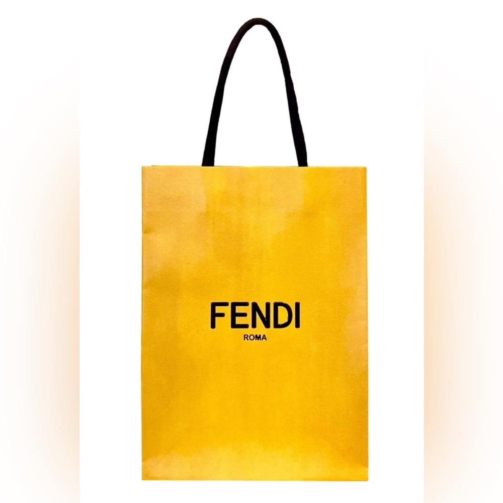 Fendi Bright Yellow Gift Bag with Black Accents